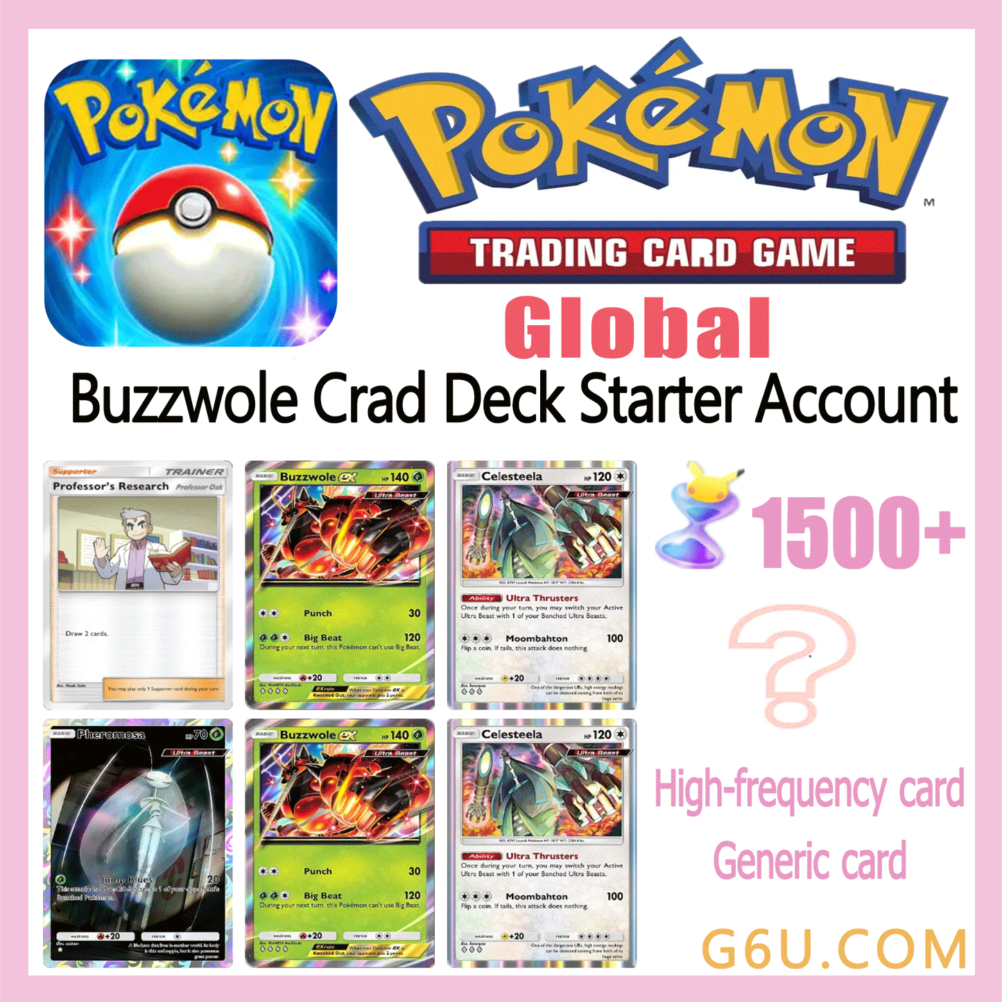 Pokémon TCG Pocket Buzzwole Crad Deck Starter Account ( Global )