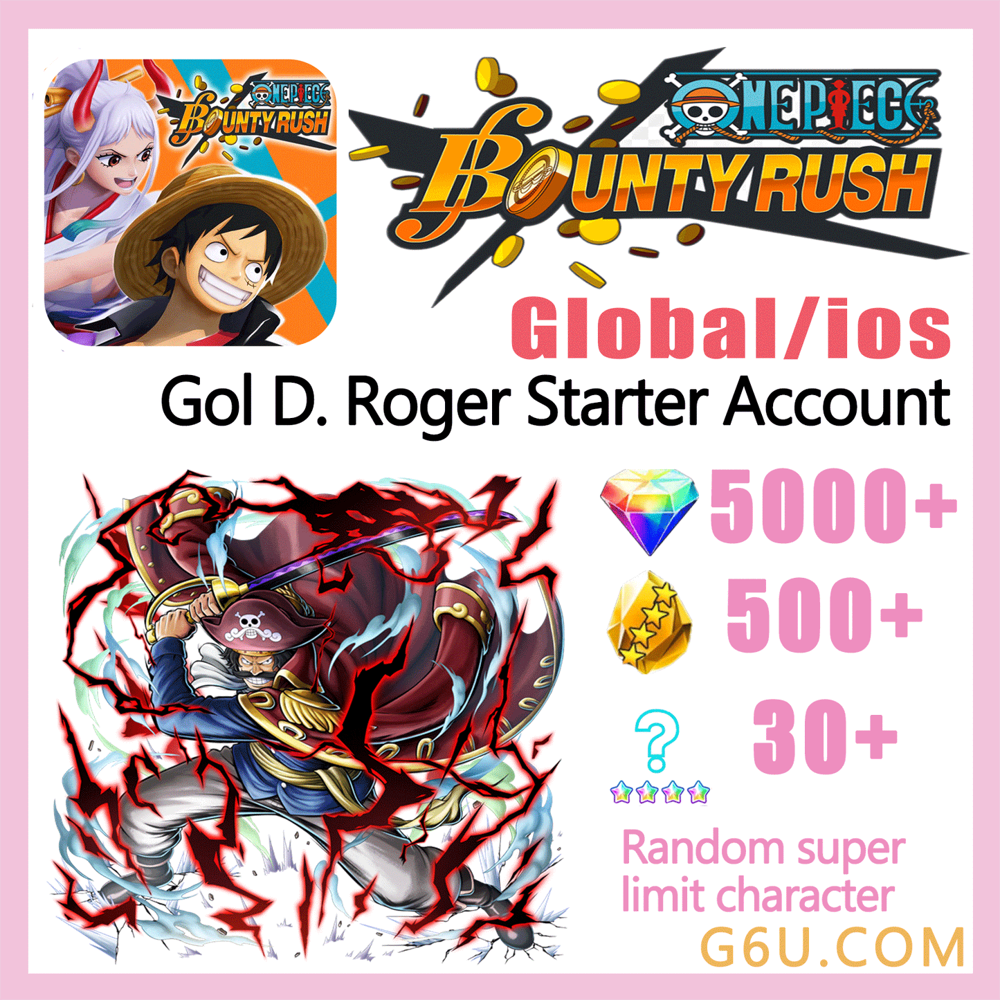 ONE PIECE Bounty Rush Gol D. Roger Starter Account ( Global | iOS )
