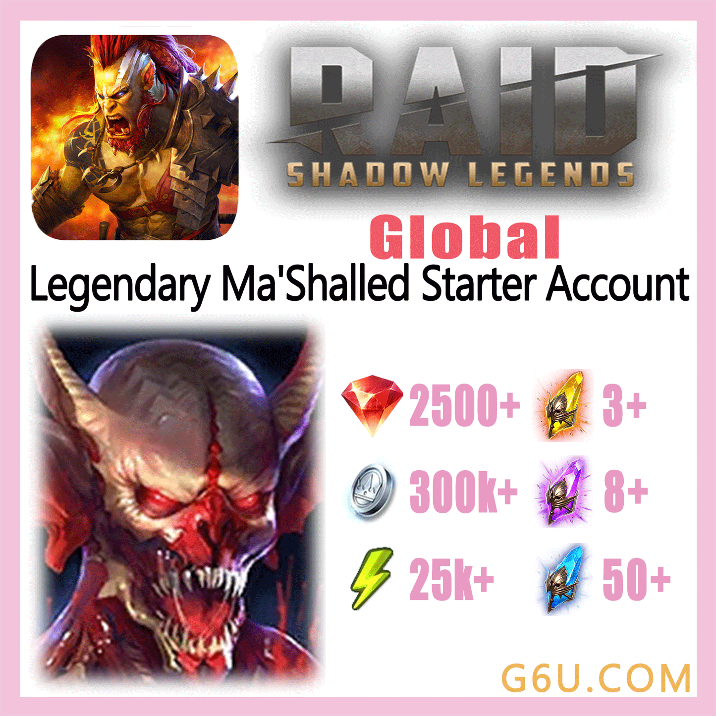 Raid: Shadow Legends Legendary Ma'Shalled Starter Account (Global)