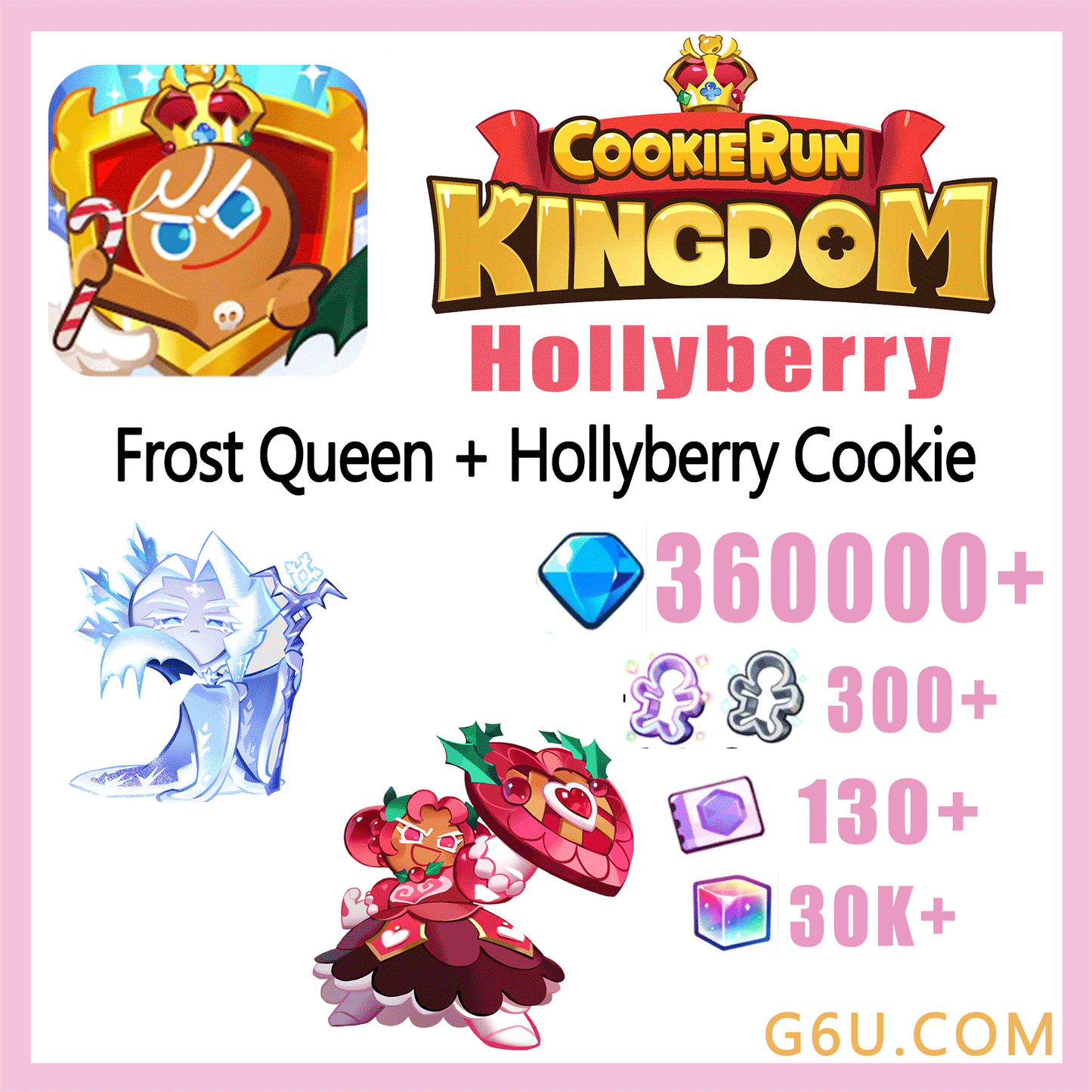 Cookie Run: Kingdom Frost Queen + Hollyberry Cookie Starter Account(Hollyberry)