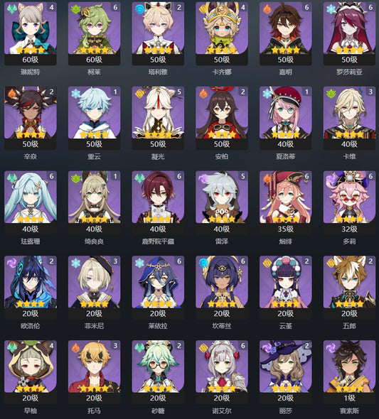 Genshin Impact 58 Gold Premium Account (TW,HK,MO)