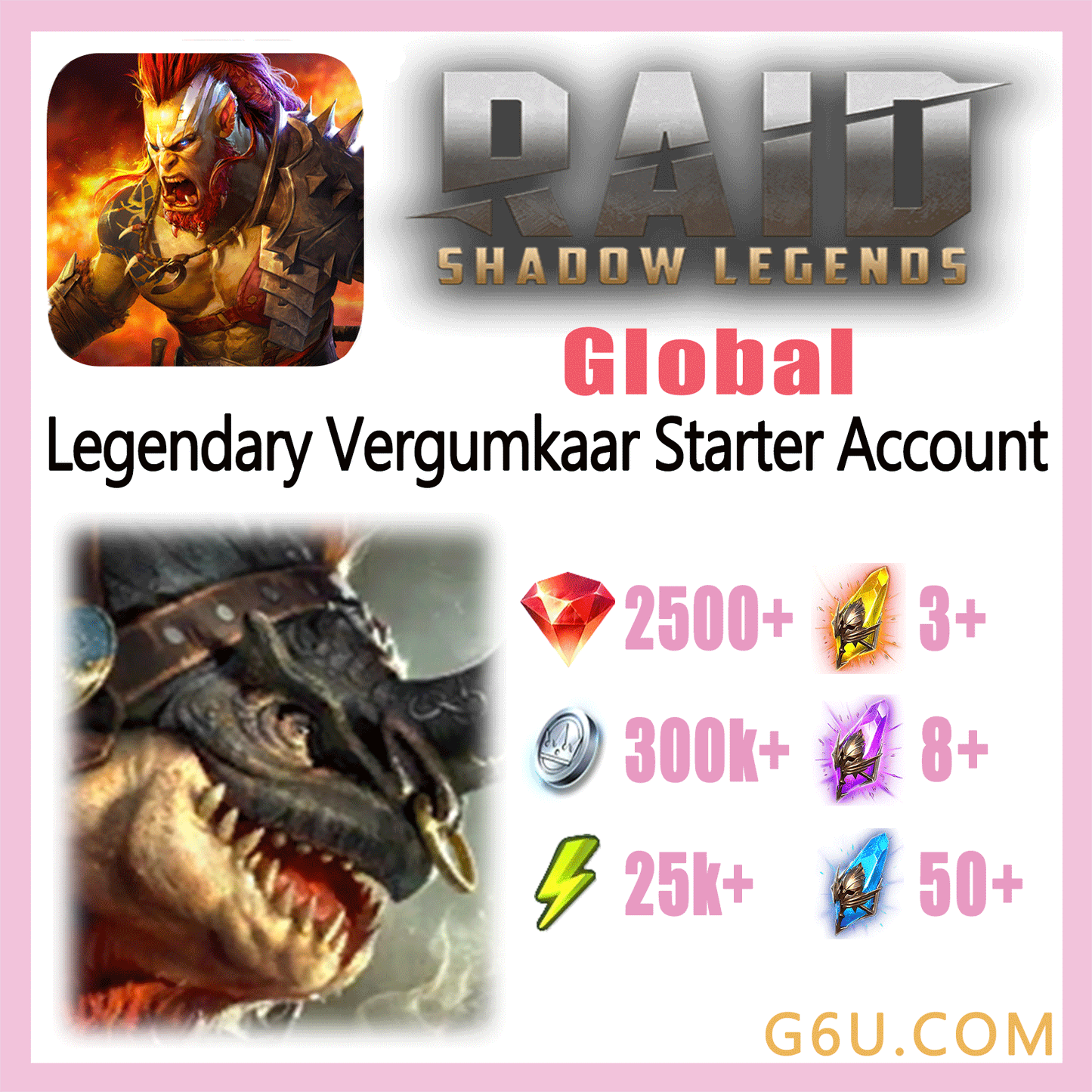 Raid: Shadow Legends Legendary Vergumkaar Starter Account (Global)