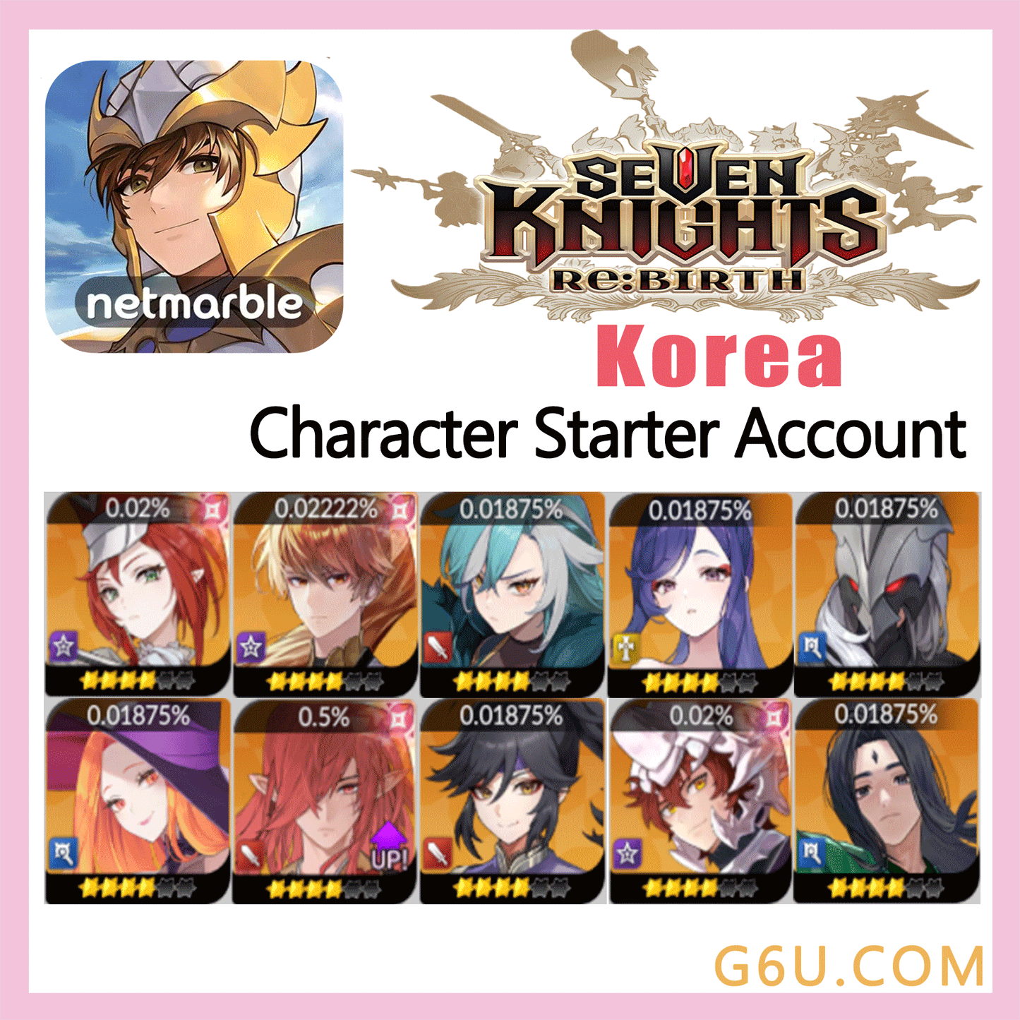 SEVEN KNIGHT:RE BRITH Character Starter Account ( Korea )