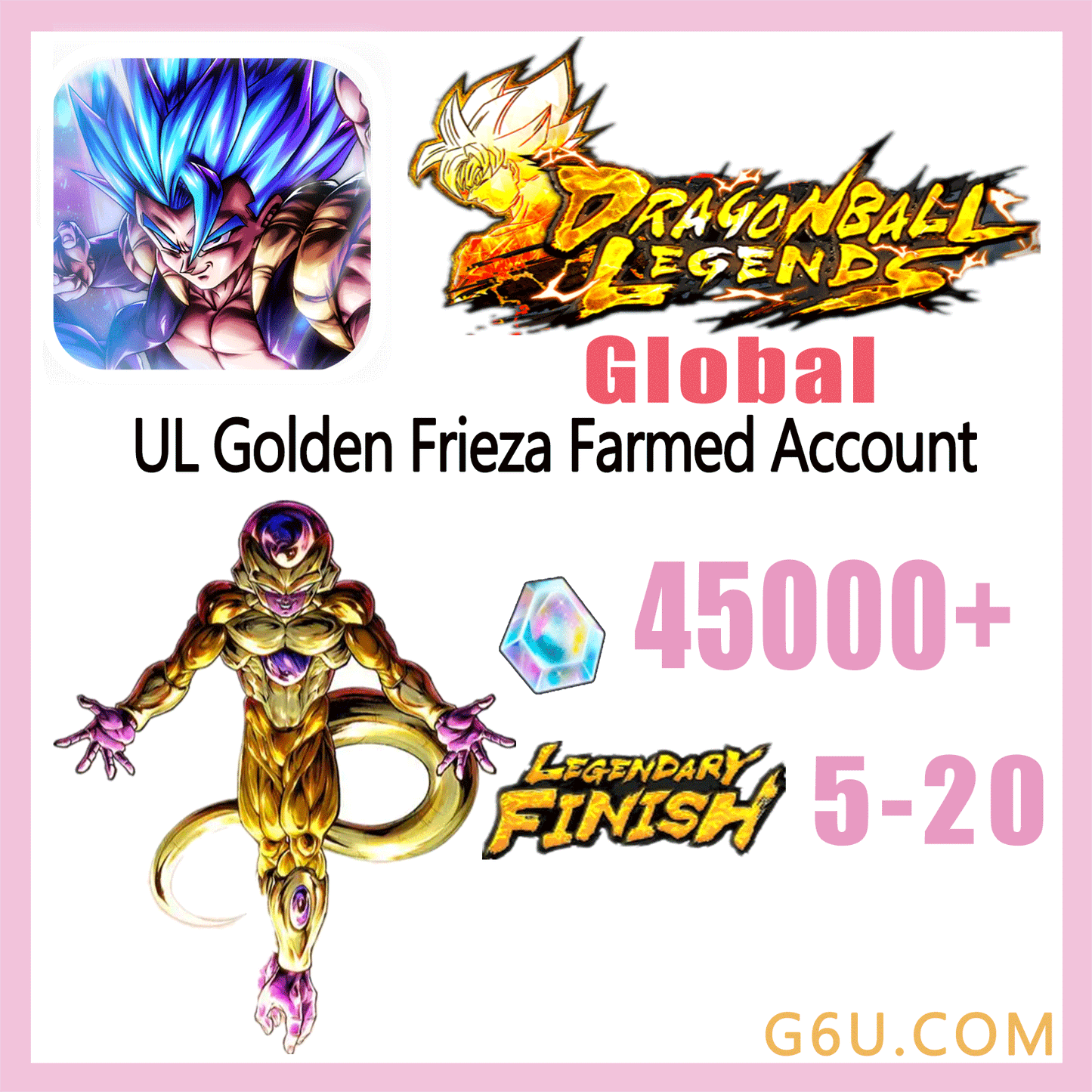 DRAGON BALL LEGENDS UL Golden Frieza Farmed Starter Account ( Global)