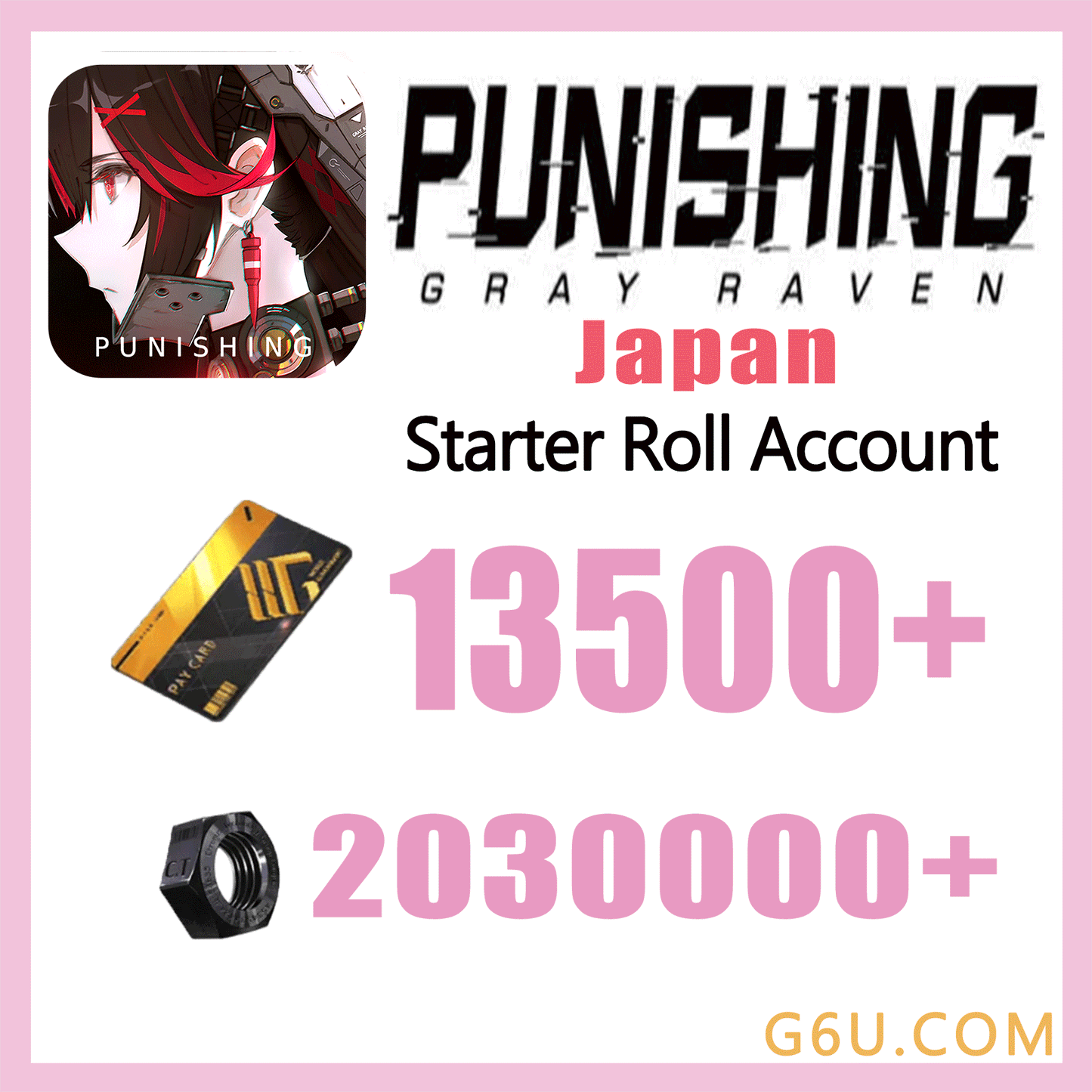 Punishing: Gray Raven PGR Starter Reroll Account (Japan)