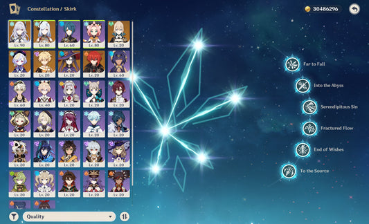 Genshin lmpact Full Destiny Seat Skirk Premium Account(America)