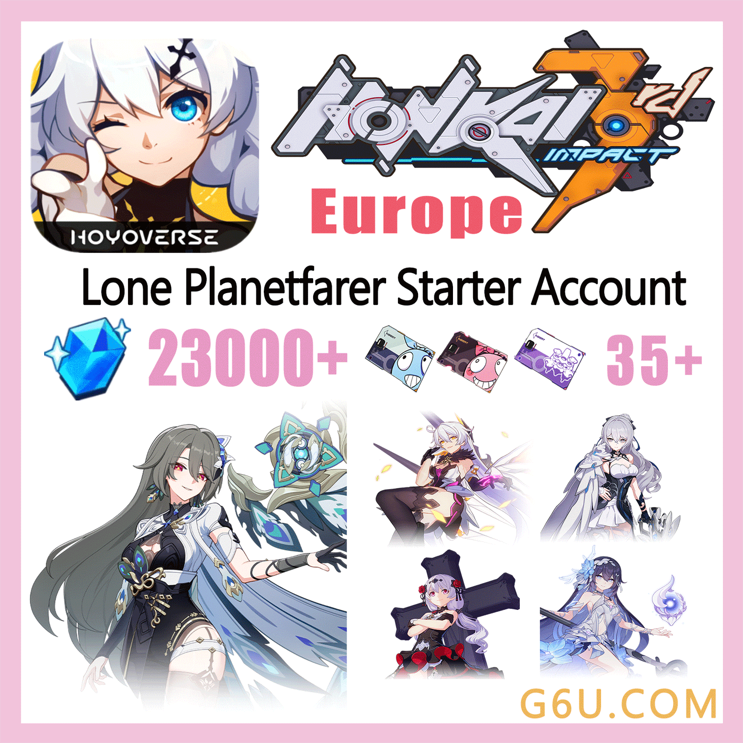 Honkai Impact 3rd Lone Planetfarer Starter Account ( Europe )