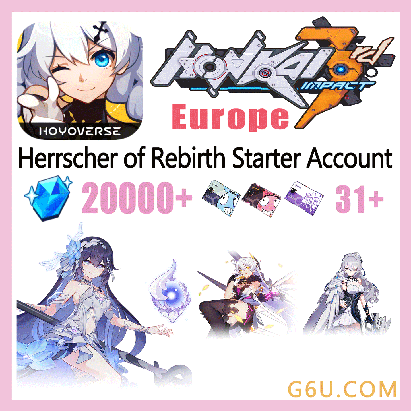 Honkai Impact 3rd Herrscher of Rebirth Starter Account ( Europe )