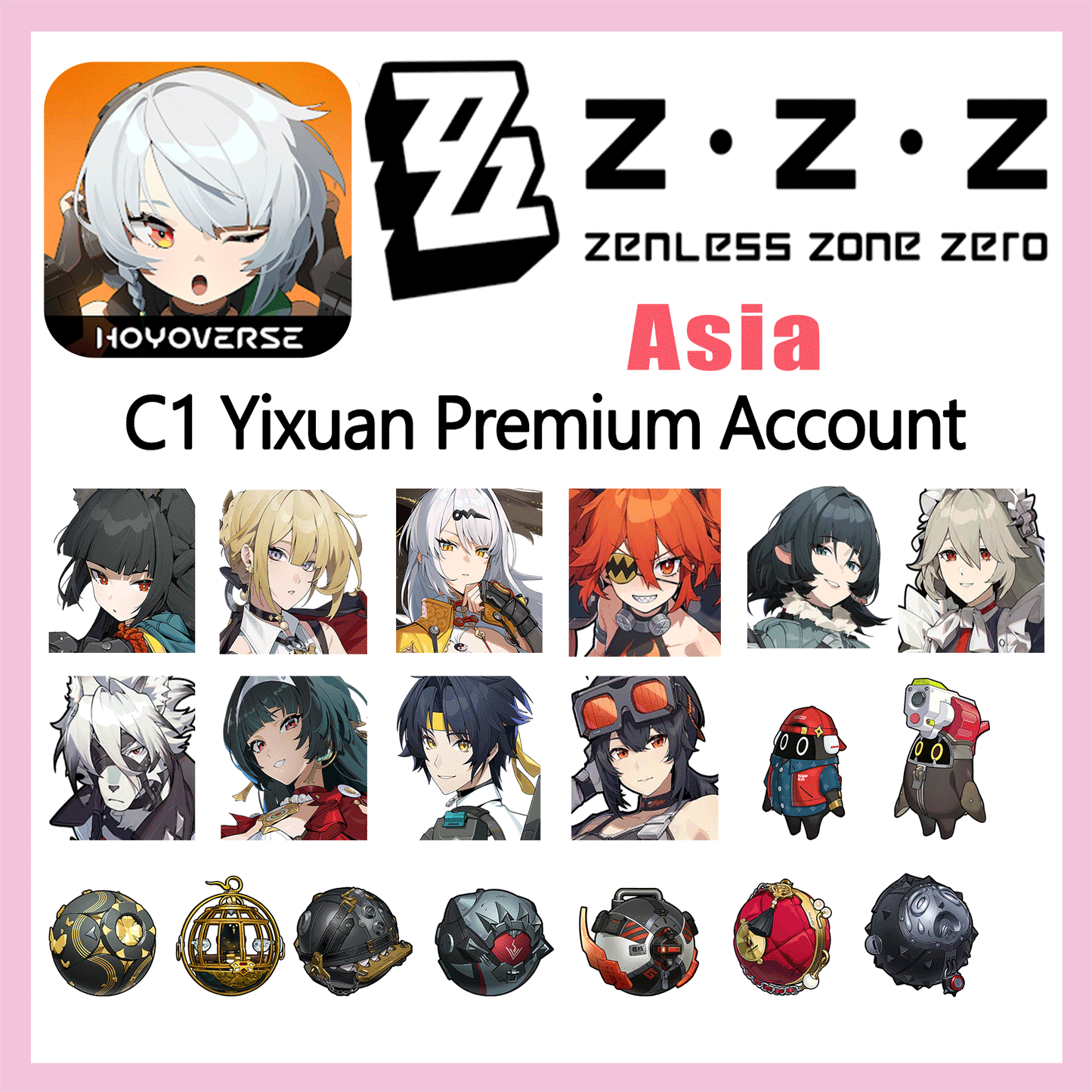 Zenless Zone Zero C2 Yixuan Premium Account（Asia）