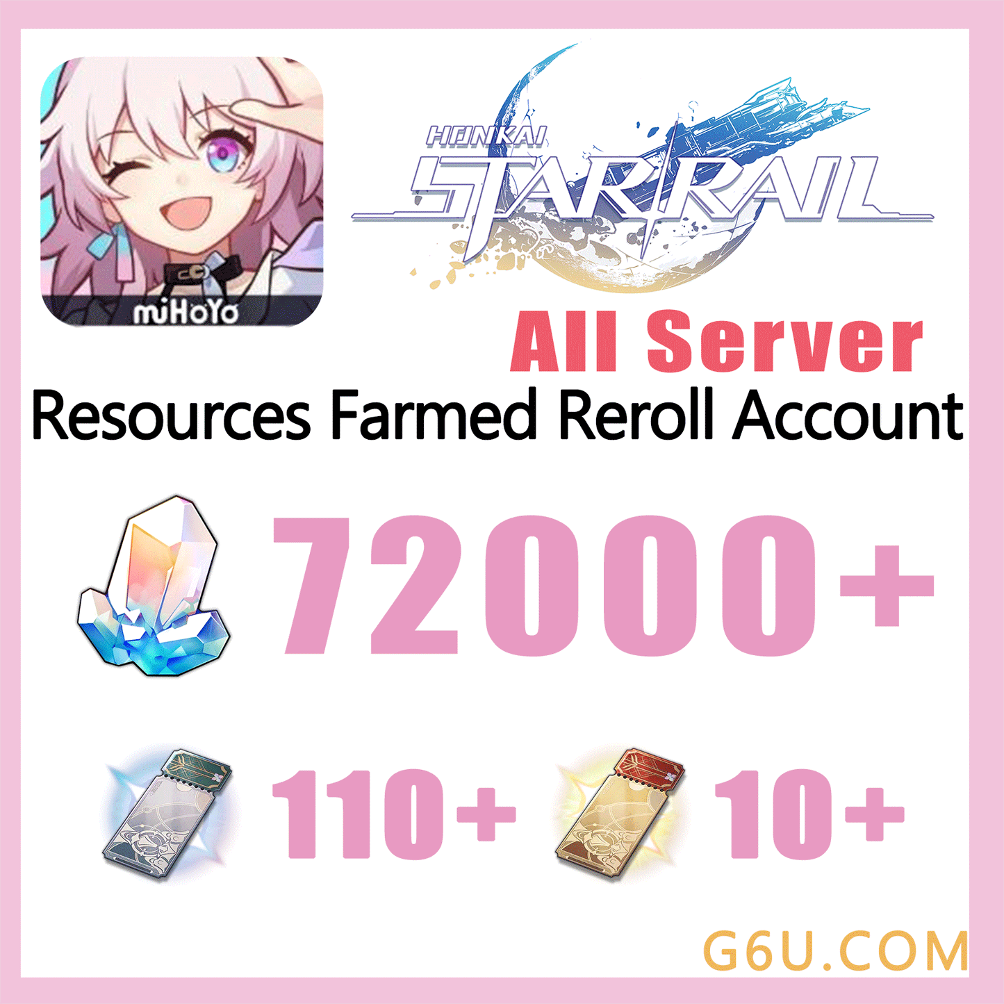 Honkai: Star Rail Resources Farmed Reroll Account ( All Server )