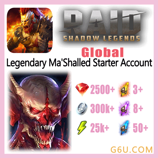 Raid: Shadow Legends Legendary Ma'Shalled Starter Account (Global)
