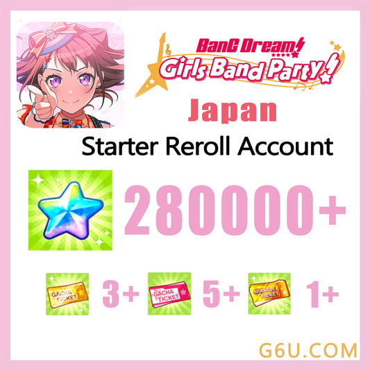 BanG Dream Girls Band Party Bandori Starter Reroll Account (Japan)