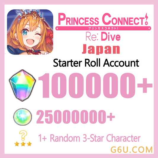 Princess Connect Re:Dive Starter Reroll Account (Japan)