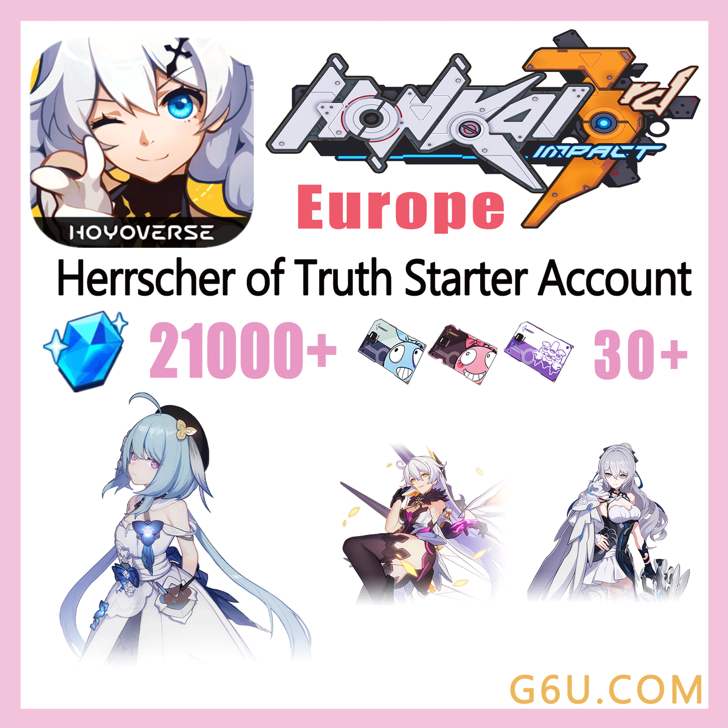 Honkai Impact 3rd Starry Impression Starter Account ( Europe )