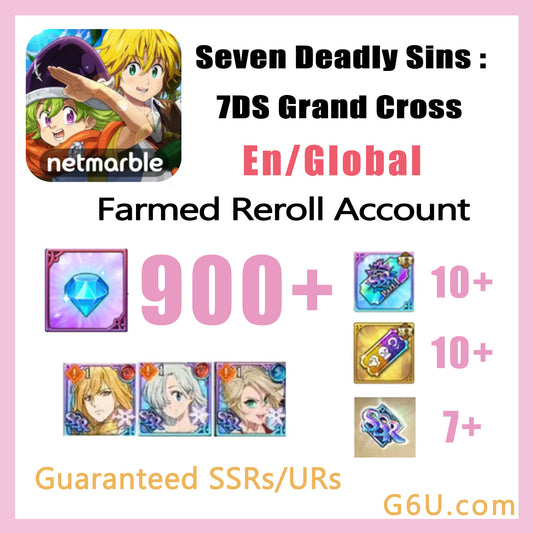 Seven Deadly Sins 7DS Grand Cross Starter Reroll Account (Global)