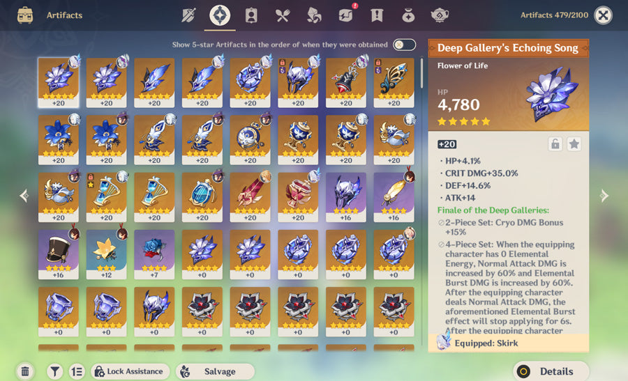 Genshin Impact Full Destiny Seat Skirk Premium Account (America)