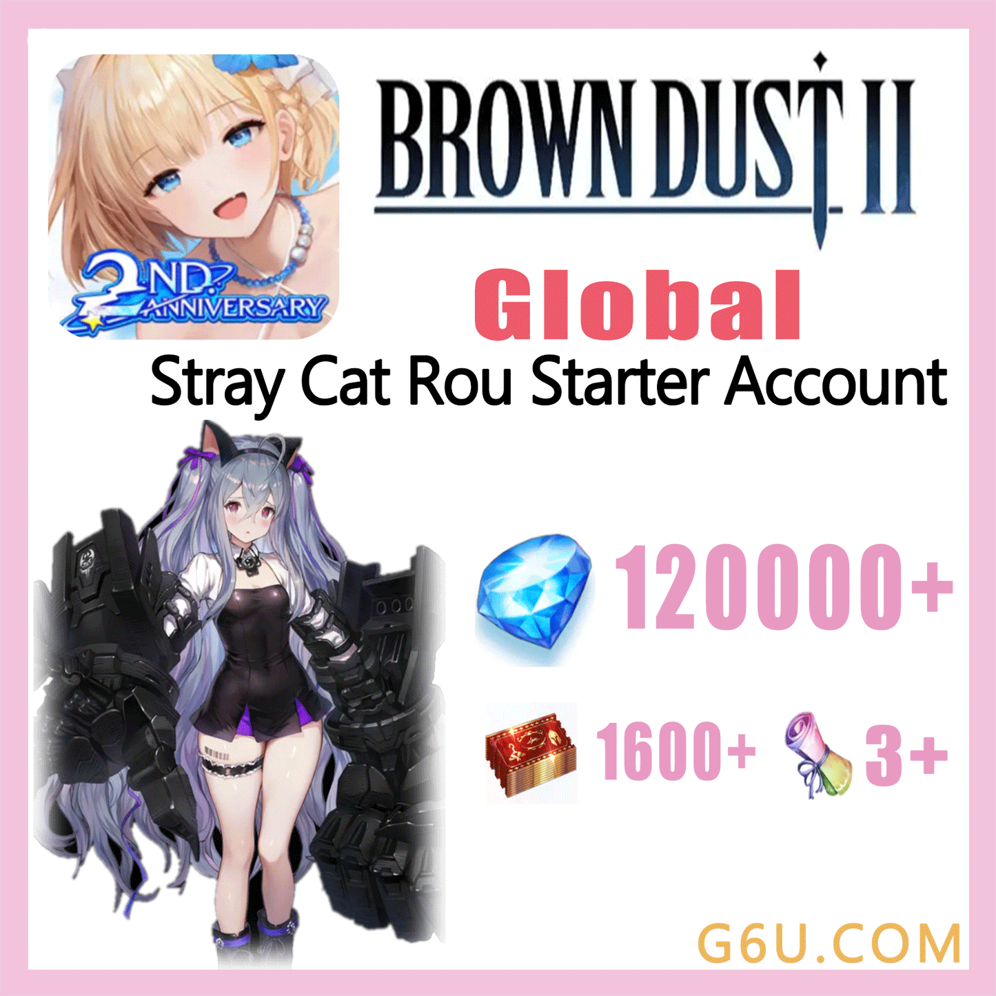 Brown Dust 2 Stray Cat Rou Starter Account（Global）