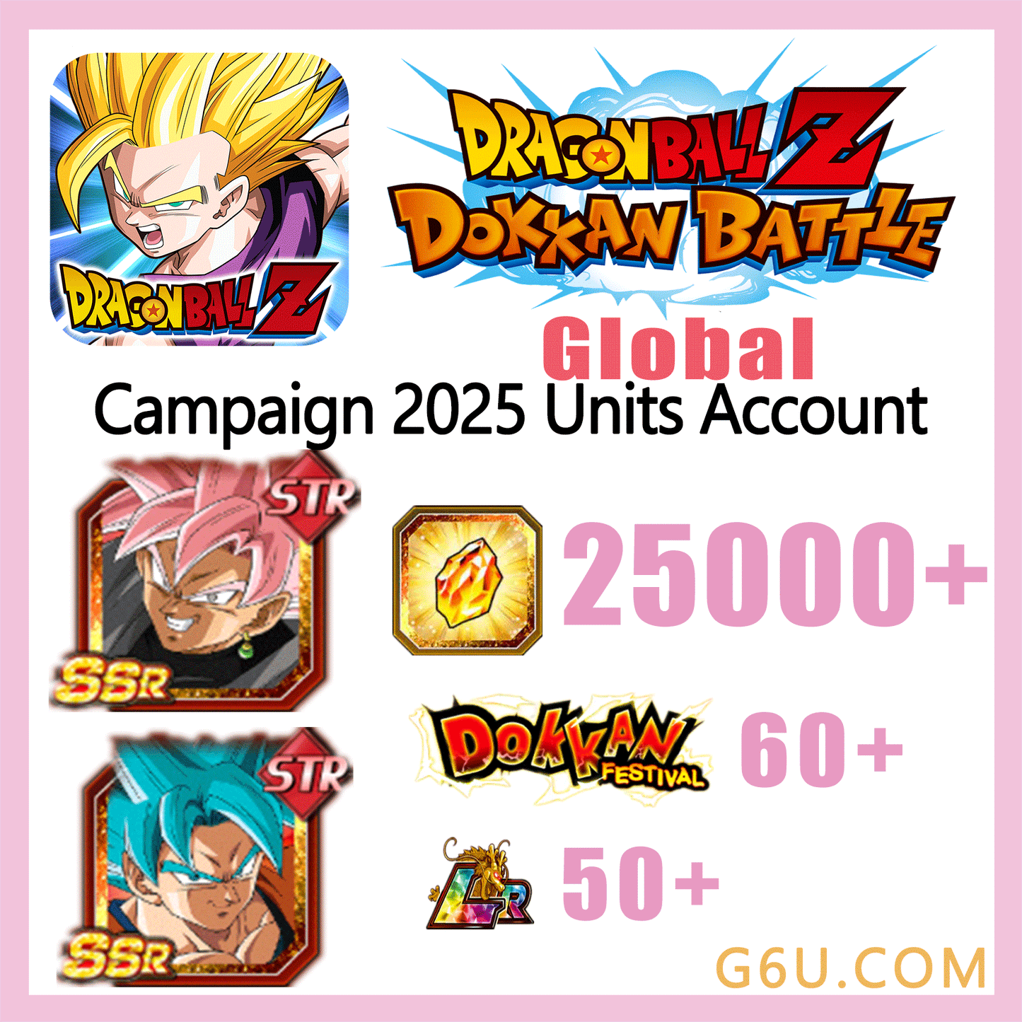 DRAGON BALL Z DOKKAN BATTLE Campaign 2025 Units Farmed Starter Account ( Global )