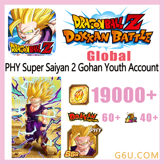DRAGON BALL Z DOKKAN BATTLE PHY Super Saiyan 2 Gohan (Youth) Farmed Starter Account ( Global )