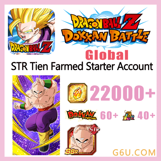 DRAGON BALL Z DOKKAN BATTLE STR Tien Farmed Starter Account ( Global )