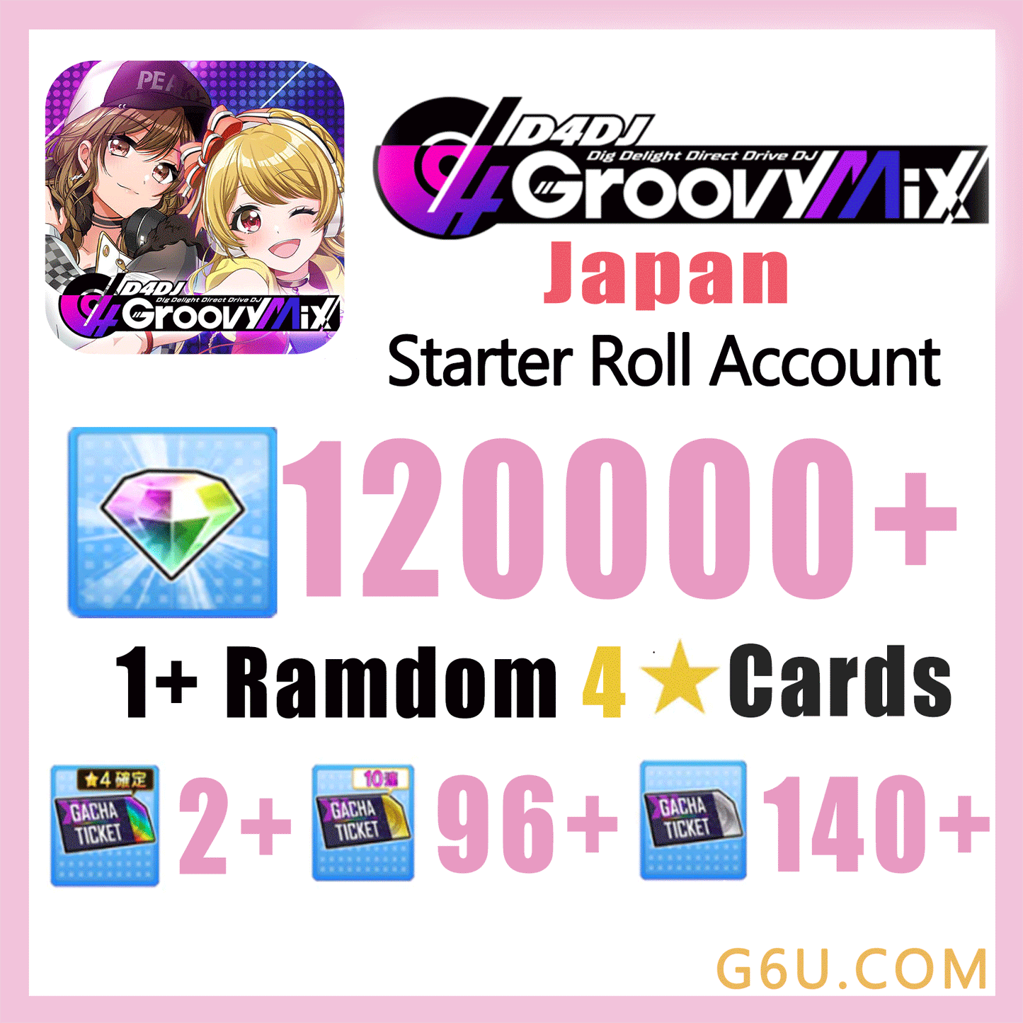 D4DJ Groovy Mix Starter Reroll Account (Japan)